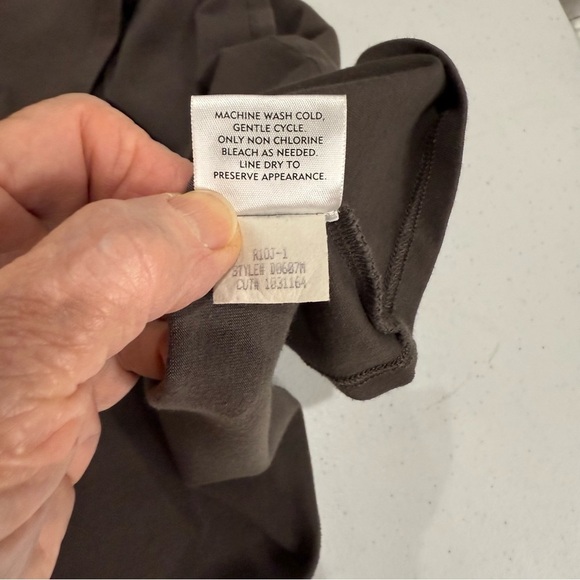 Eileen Fisher Organic Cotton Dress Taupe Ballet Neck Cap Sleeves Women’s Size M - Picture 11 of 12